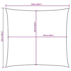 Solsegel oxfordtyg fyrkantigt 2,5x2,5 m vit - njoyroom