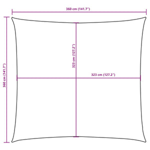 Solsegel Oxfordtyg kvadratiskt 3,6x3,6 m vit - njoyroom