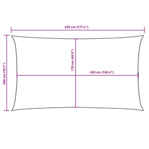 Solsegel oxfordtyg rektangulärt 2x4,5 m vit - njoyroom