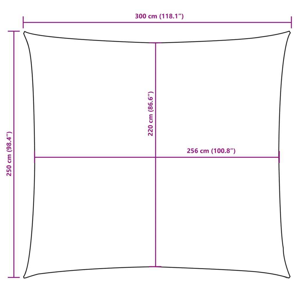 Solsegel oxfordtyg rektangulärt 2,5x3 m vit - njoyroom