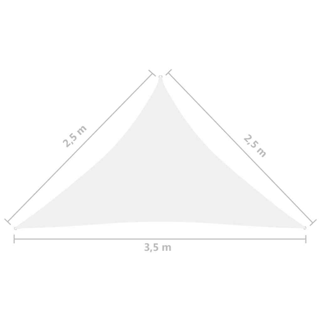 Solsegel Oxfordtyg trekantigt 2,5x2,5x3,5 m vit - njoyroom