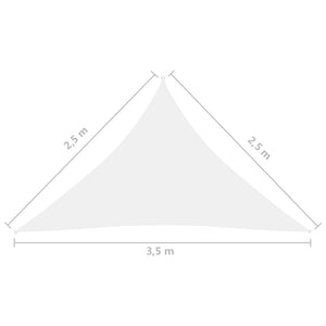 Solsegel Oxfordtyg trekantigt 2,5x2,5x3,5 m vit - njoyroom