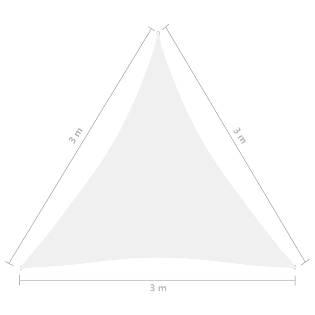 Solsegel oxfordtyg trekantigt 3x3x3 m vit - njoyroom