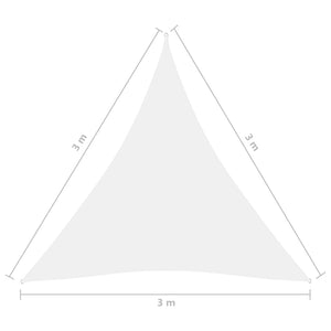 Solsegel oxfordtyg trekantigt 3x3x3 m vit - njoyroom