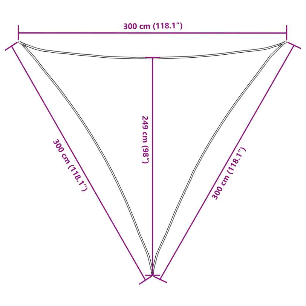 Solsegel oxfordtyg trekantigt 3x3x3 m vit - njoyroom