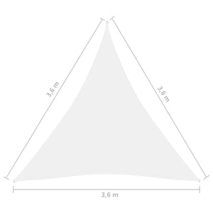 Solsegel oxfordtyg trekantigt 3,6x3,6x3,6 m vit - njoyroom