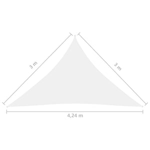 Solsegel oxfordtyg trekantigt 3x3x4,24 m vit - njoyroom