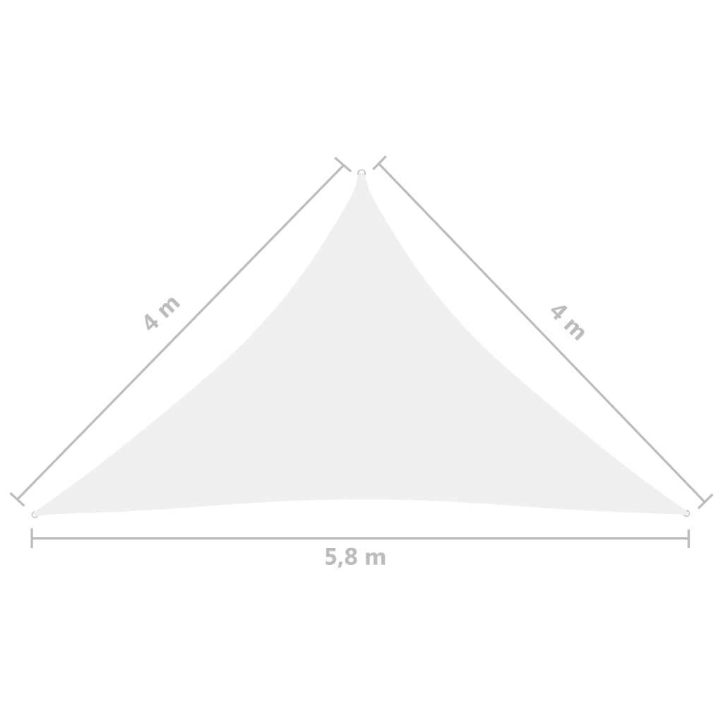 Solsegel oxfordtyg trekantigt 4x4x5,8 m vit - njoyroom