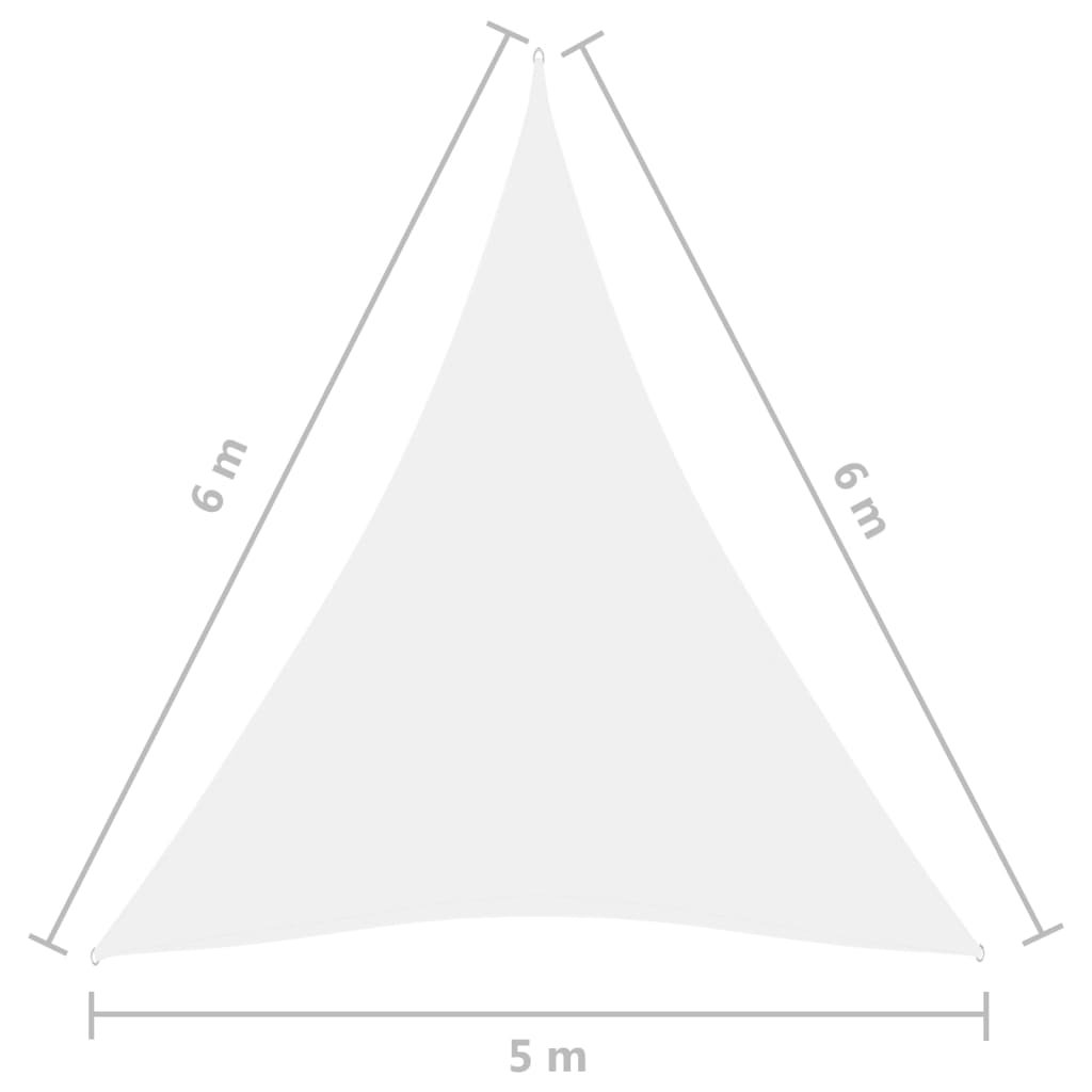 Solsegel oxfordtyg trekantigt 5x6x6 m vit - njoyroom