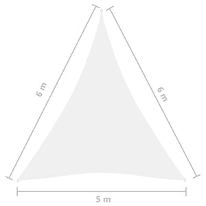 Solsegel oxfordtyg trekantigt 5x6x6 m vit - njoyroom