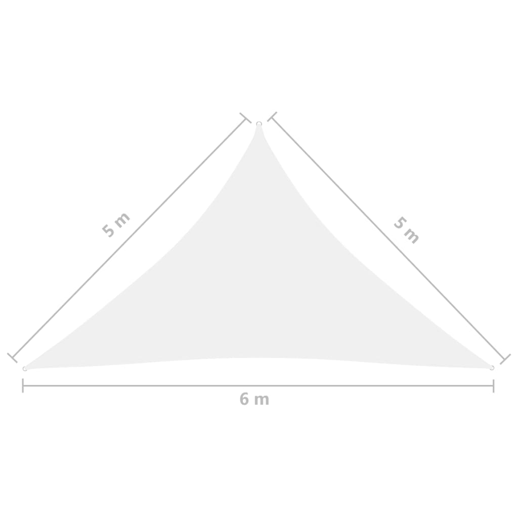 Solsegel oxfordtyg trekantigt 5x5x6 m vit - njoyroom