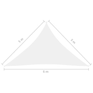 Solsegel oxfordtyg trekantigt 5x5x6 m vit - njoyroom