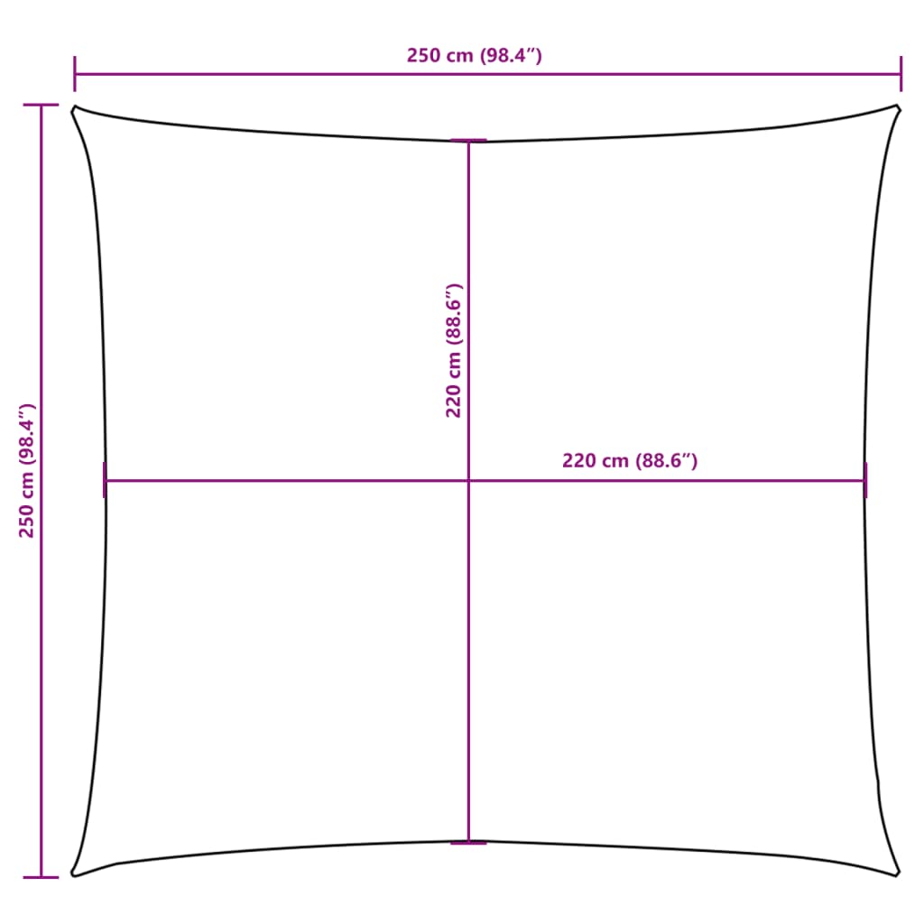 Solsegel oxfordtyg fyrkantigt 2,5x2,5 m terrakotta - njoyroom