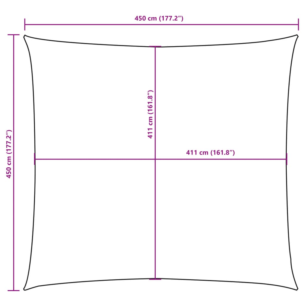 Solsegel oxfordtyg fyrkantigt 4,5x4,5 m terrakotta - njoyroom