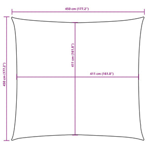 Solsegel oxfordtyg fyrkantigt 4,5x4,5 m terrakotta - njoyroom