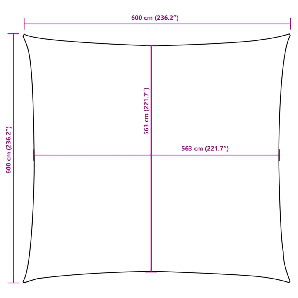 Solsegel oxfordtyg fyrkantigt 6x6 m terrakotta - njoyroom