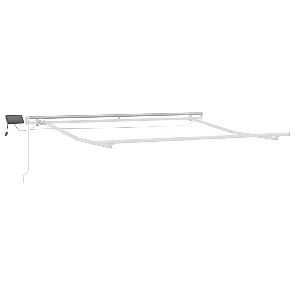 Markisram med LED -remsljus Vit 350 x 250 cm Aluminium