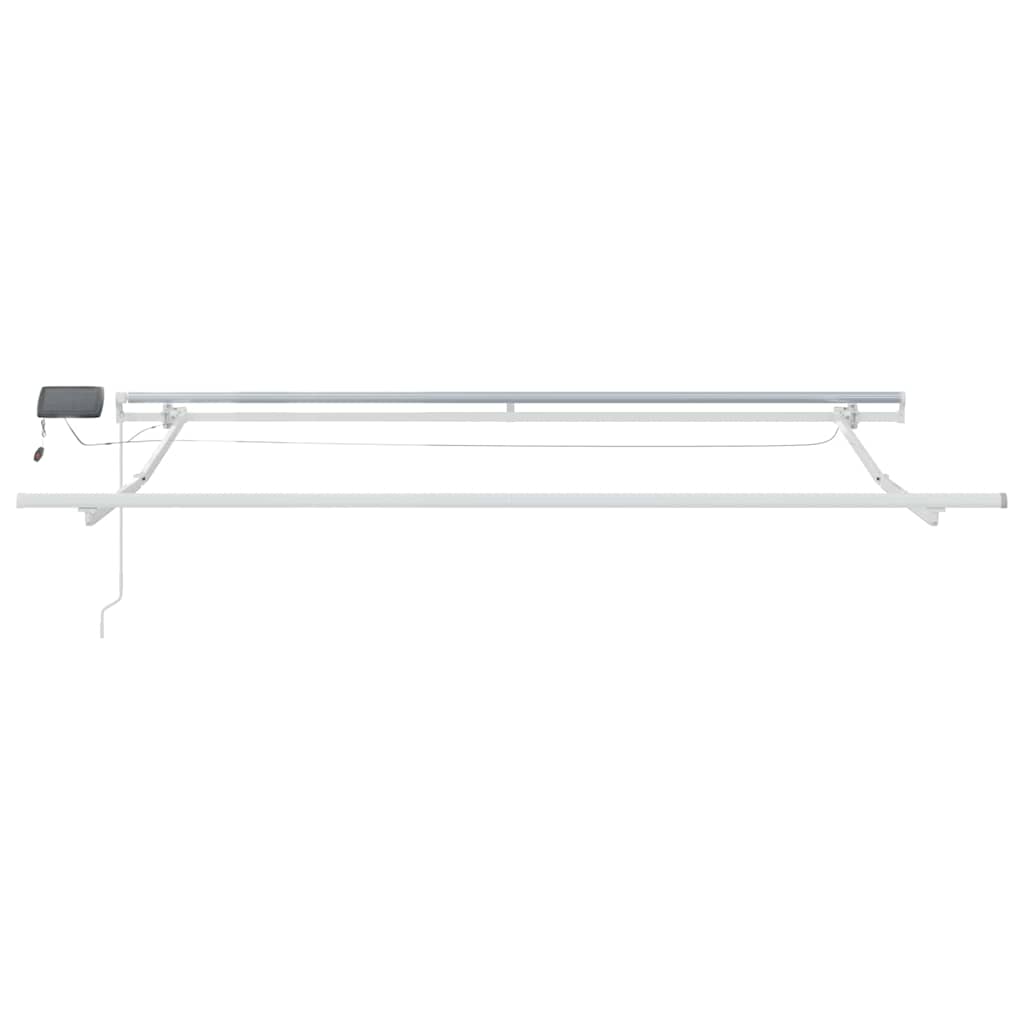 Markisram med LED -remsljus Vit 350 x 250 cm Aluminium