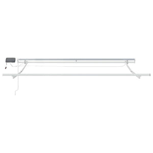 Markisram med LED -remsljus Vit 350 x 250 cm Aluminium