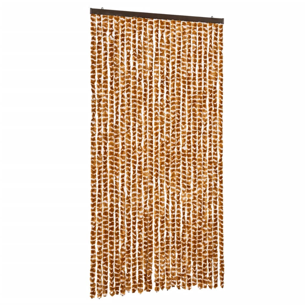 Insektsdraperi ockra och vit 100x220 cm chenille