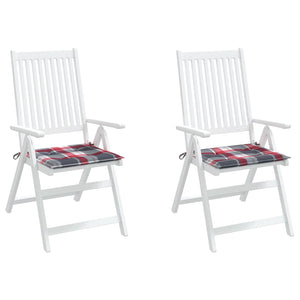 Stolsdynor 2 st rödrutig 40x40x4 cm oxfordtyg