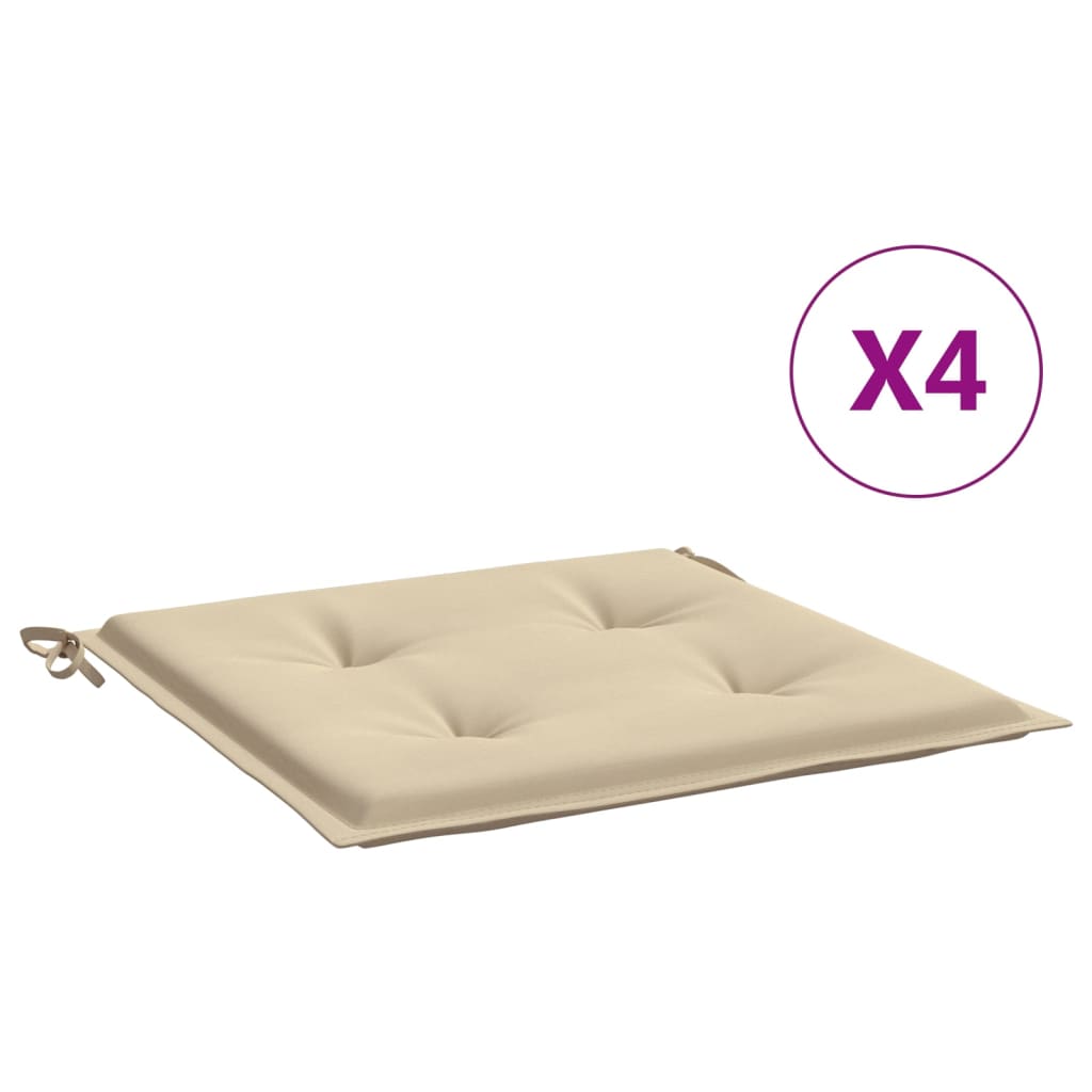 Stolsdynor 4 st beige 50x50x3 cm oxfordtyg