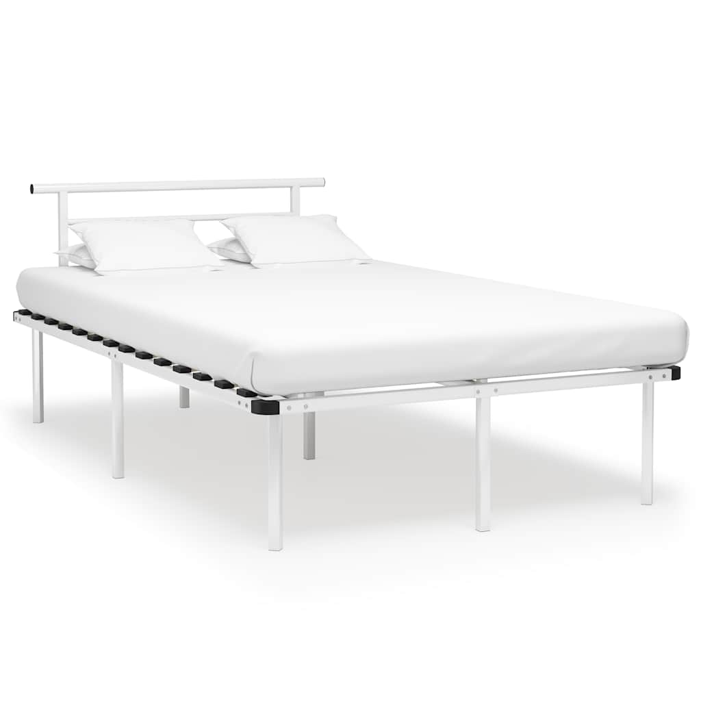 Sängram utan madrass vit metall 120x200 cm