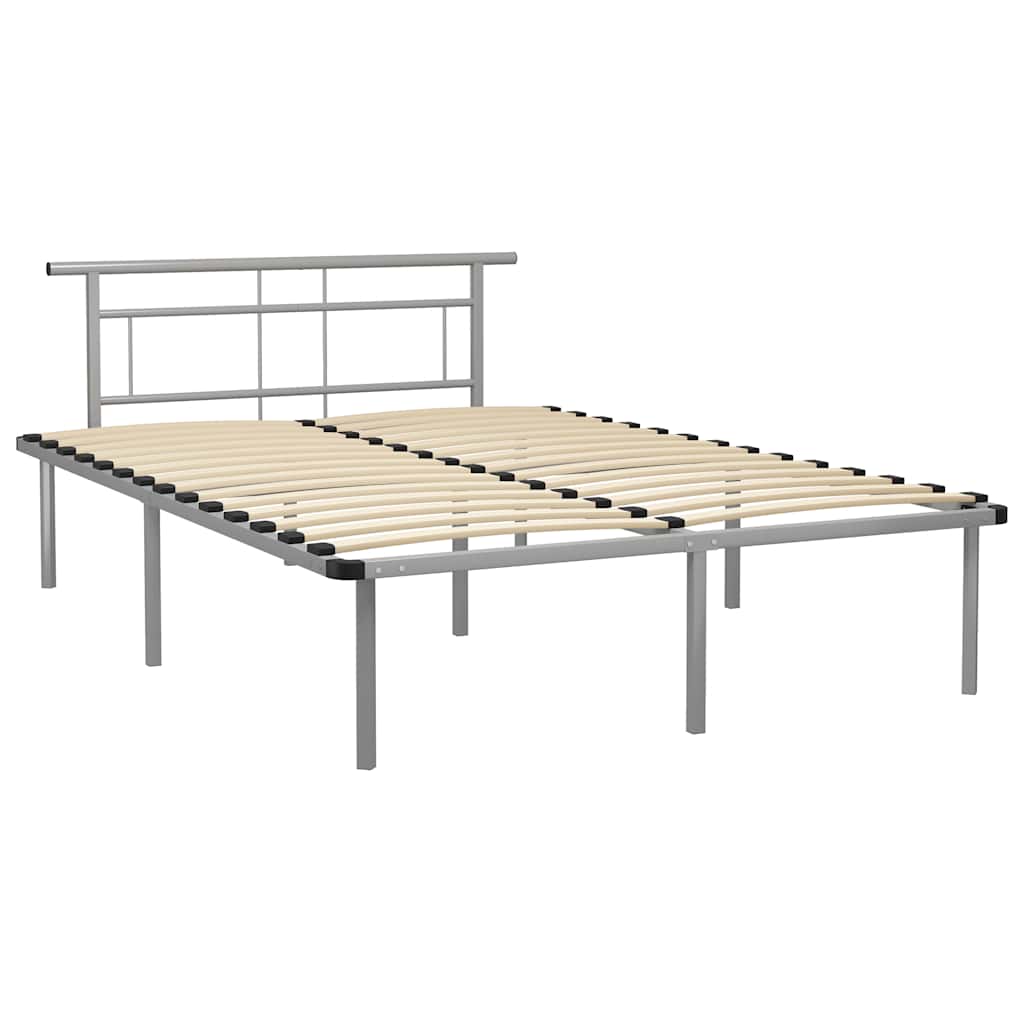 Sängram utan madrass grå metall 140x200 cm