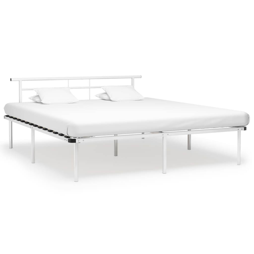 Sängram utan madrass vit metall 180x200 cm
