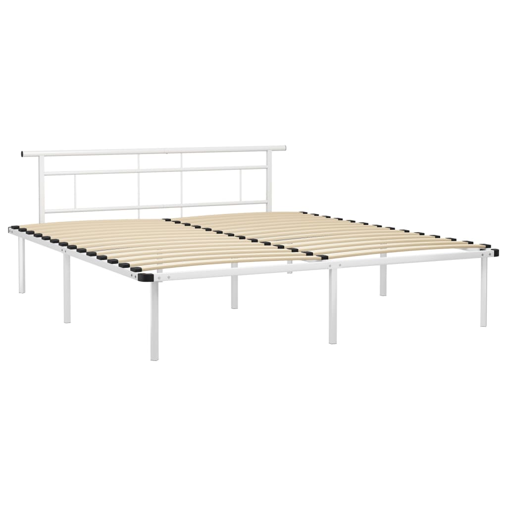 Sängram utan madrass vit metall 180x200 cm