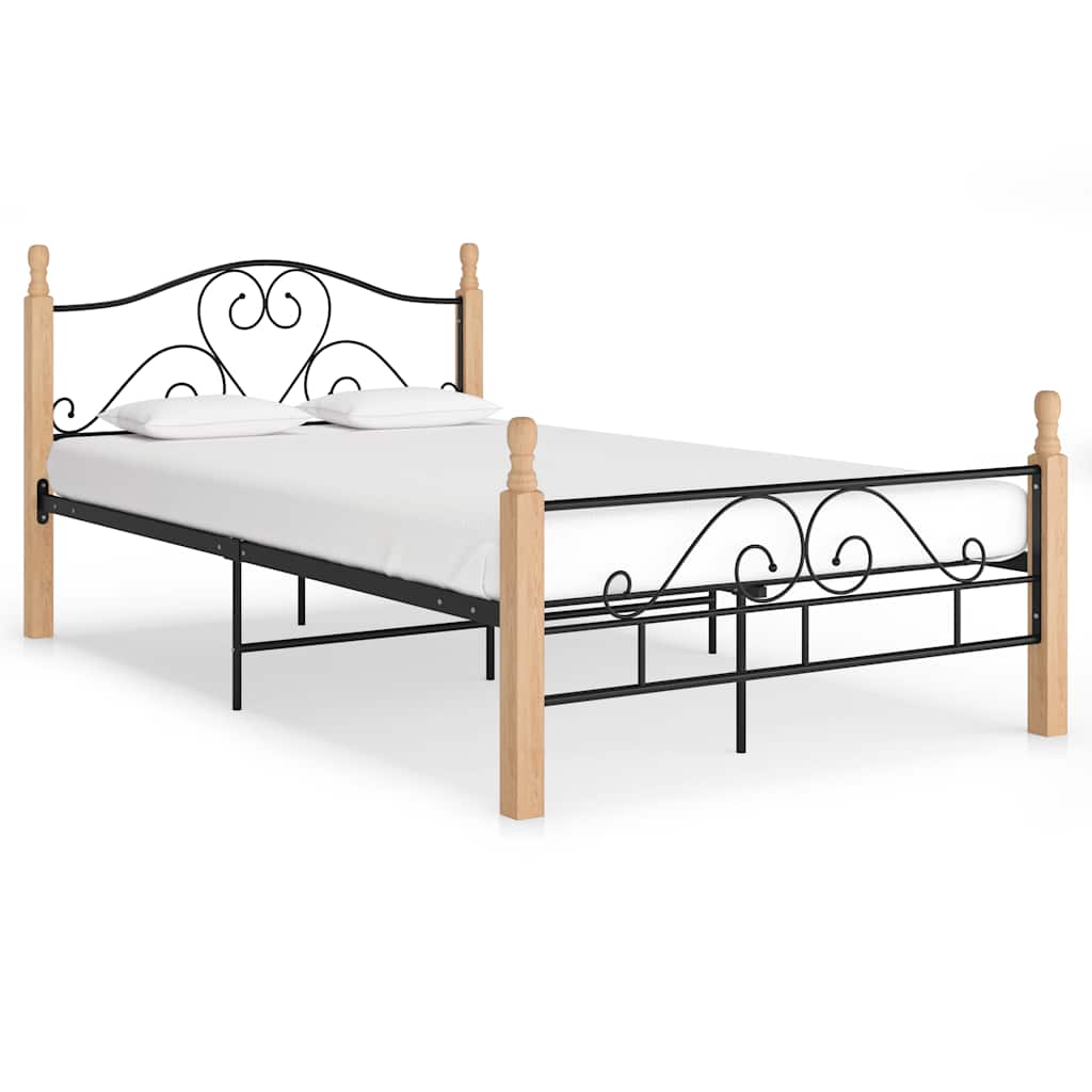 Sängram utan madrass svart metall 120x200 cm