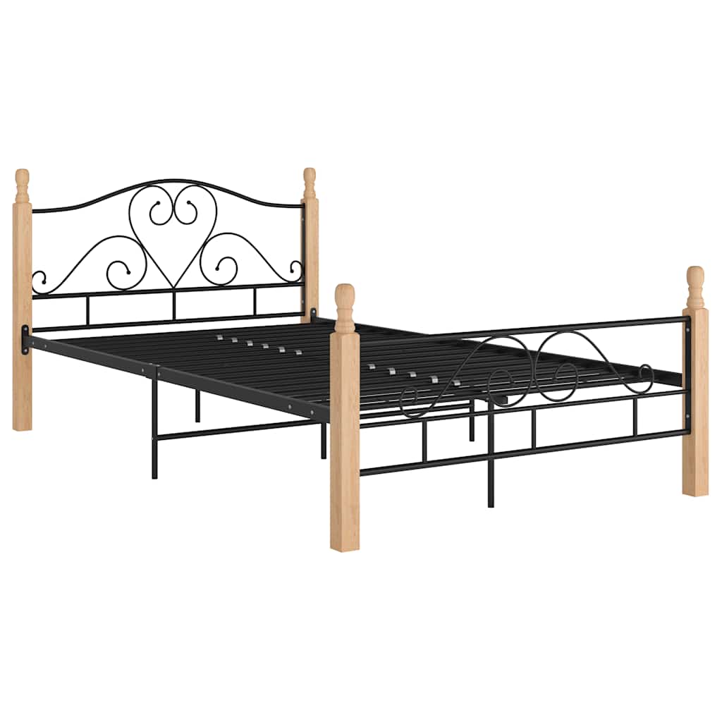 Sängram utan madrass svart metall 120x200 cm