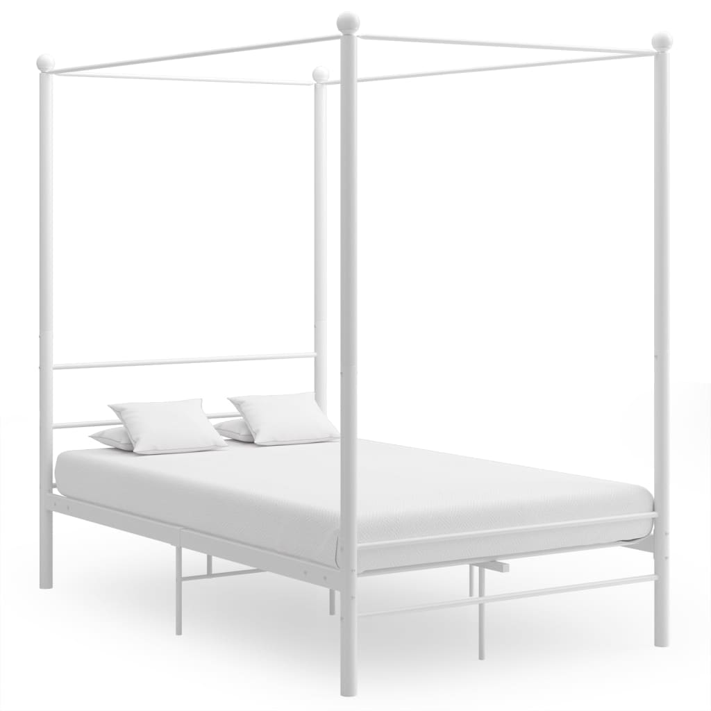 Himmelsäng vit metall 120x200 cm