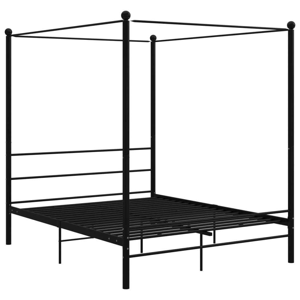 Himmelsäng svart metall 160x200 cm