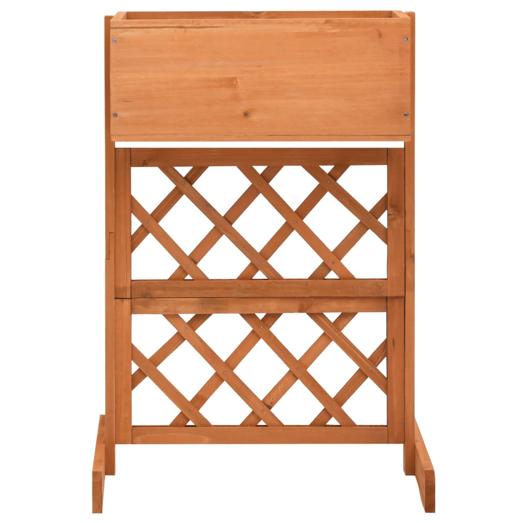 Odlingslåda med spaljé orange 45x30x74 cm massivt granträ