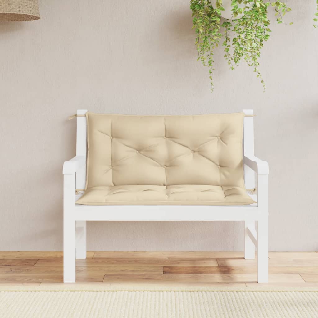 Bänkdyna för trädgården beige 100x(50+50)x7 cm oxfordtyg