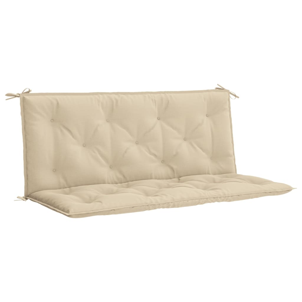 Bänkdyna för trädgården beige 120x(50+50)x7 cm oxfordtyg