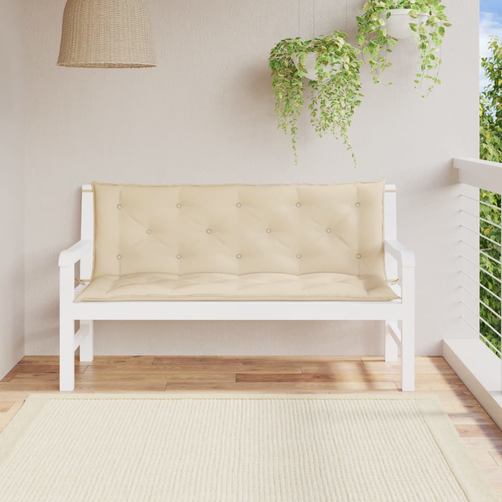 Bänkdyna för trädgården beige 150x(50+50)x7 cm oxfordtyg