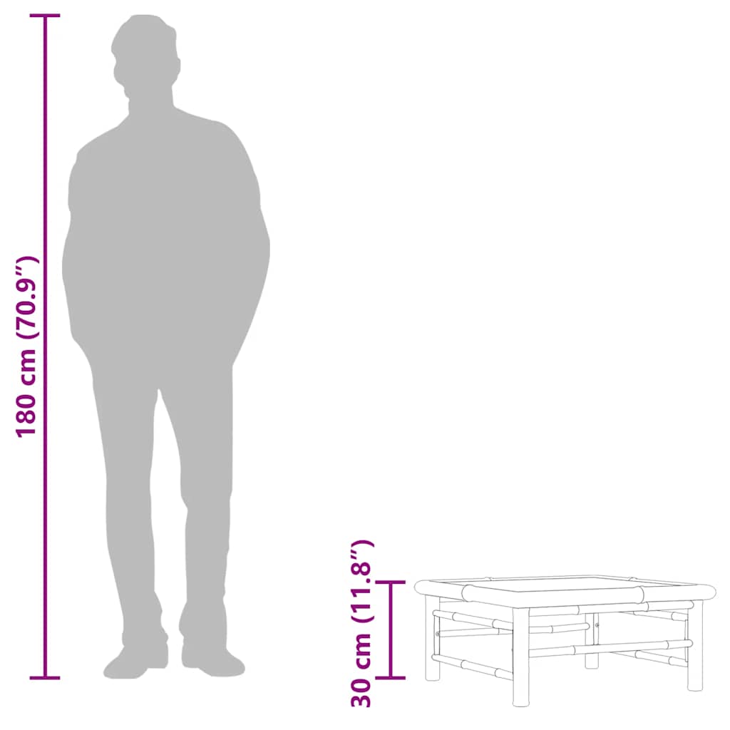 Trädgårdsbord 65x65x30 cm bambu