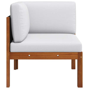 2-delad trädgårdsloungegrupp med kuddar trä akacia och rep