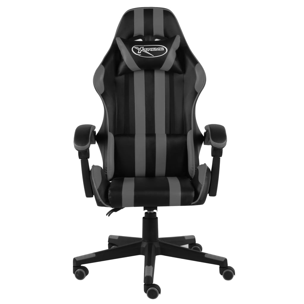 Gamingstol svart och grå konstläder