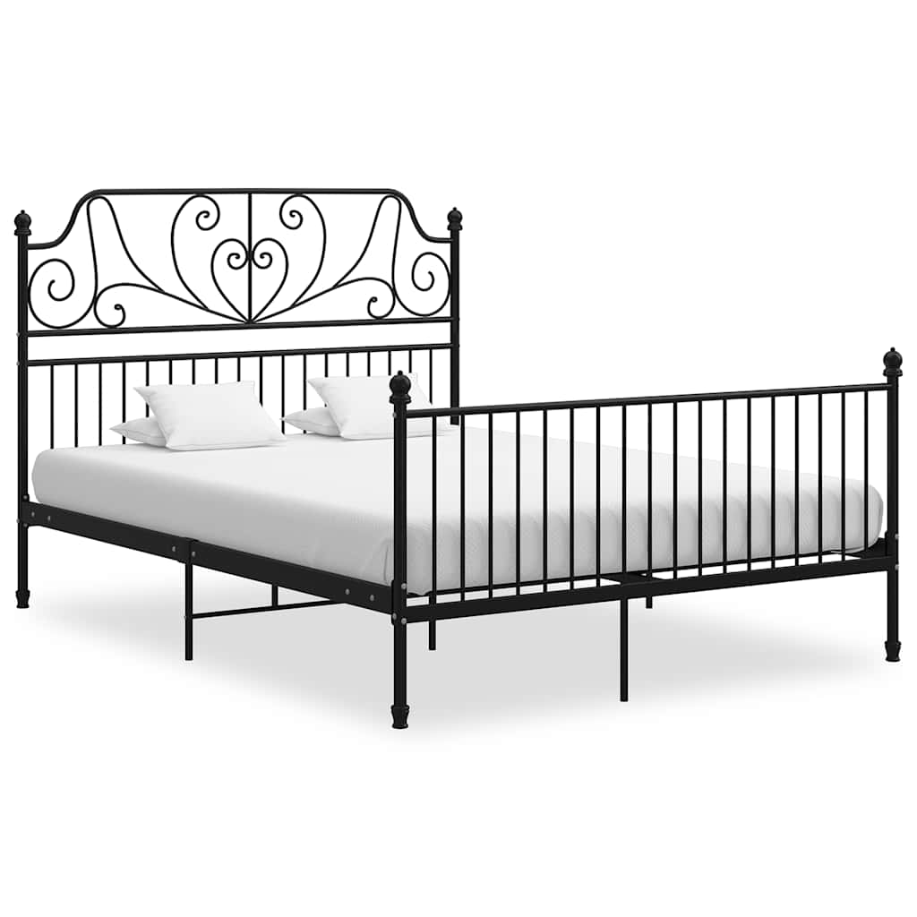 Sängram utan madrass svart metall 140x200 cm