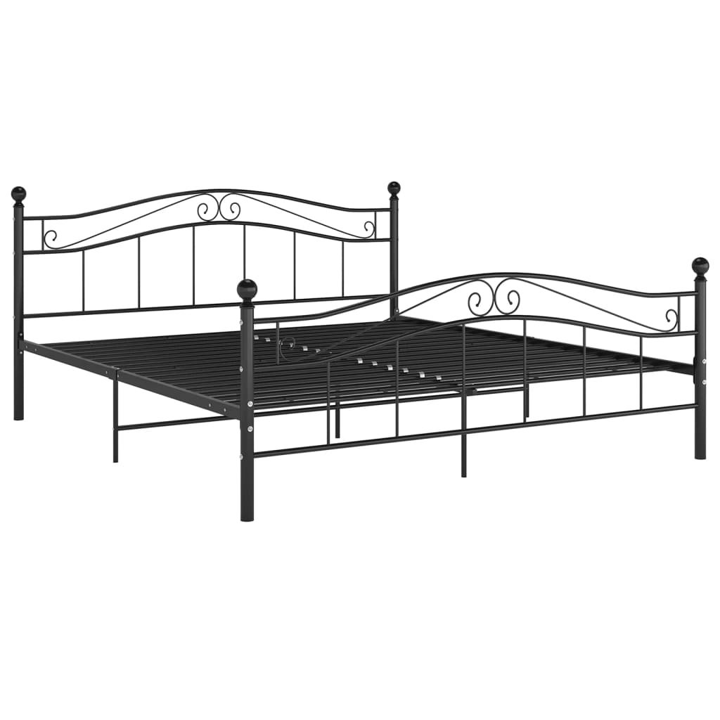 Sängram utan madrass svart metall 160x200 cm