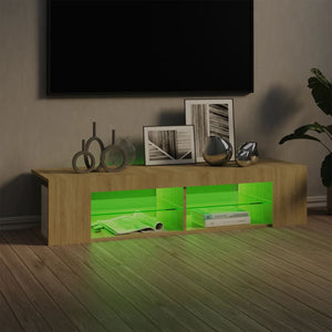 TV-bänk med LED-belysning sonoma-ek 135x39x30 cm