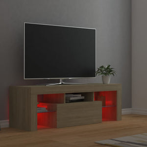 TV-bänk med LED-belysning sonomaek 120x35x40 cm