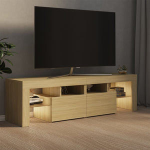 Tv-bänk med LED-belysning sonoma-ek 140x36,5x40 cm