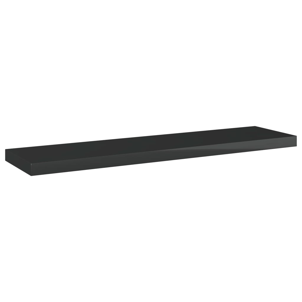 Hyllplan 4 st svart högglans 40x10x1,5 cm konstruerat trä