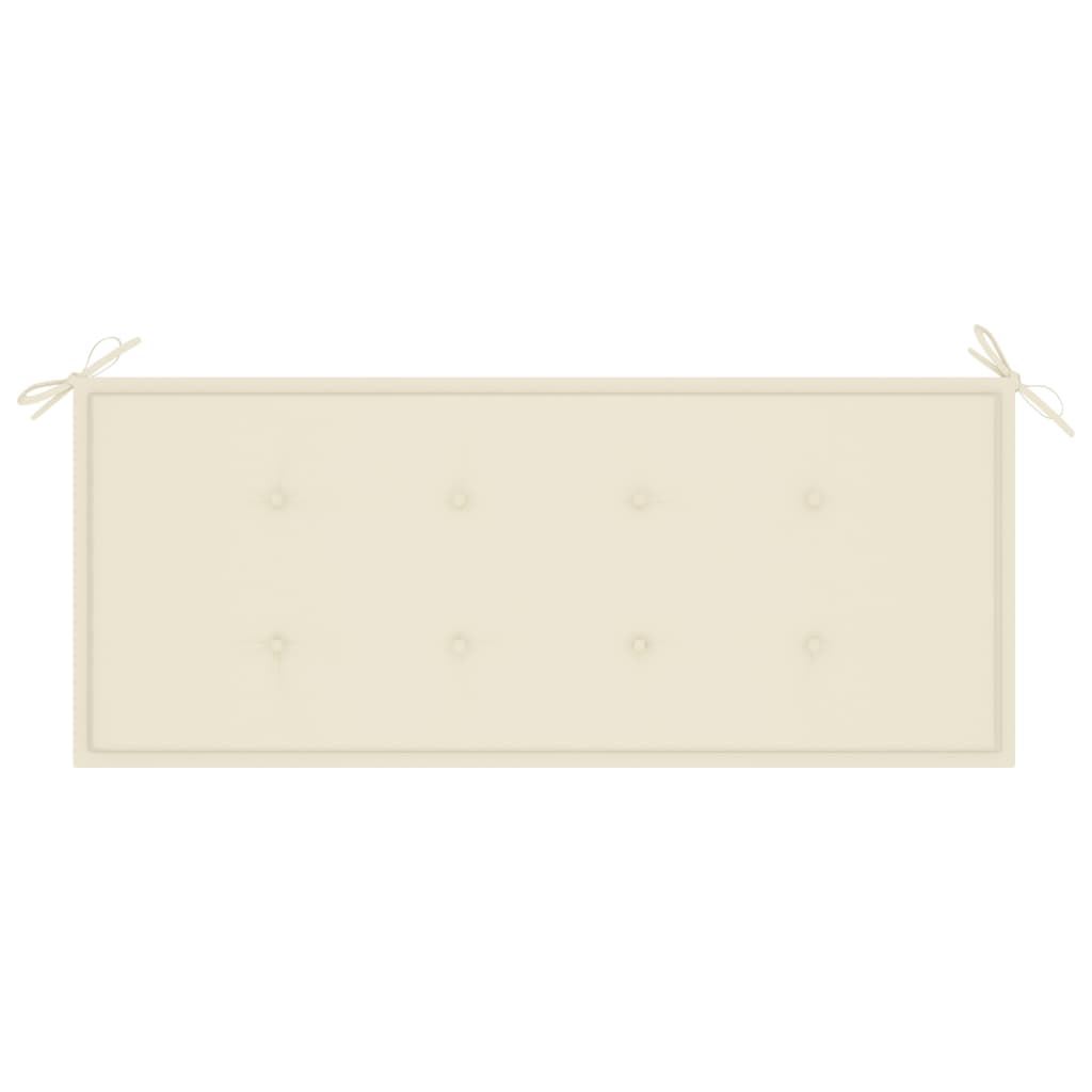 Stapelbar trädgårdsbänk med dyna 128,5 cm massiv teak