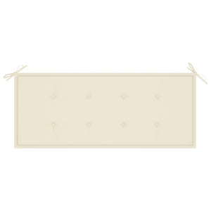 Stapelbar trädgårdsbänk med dyna 128,5 cm massiv teak