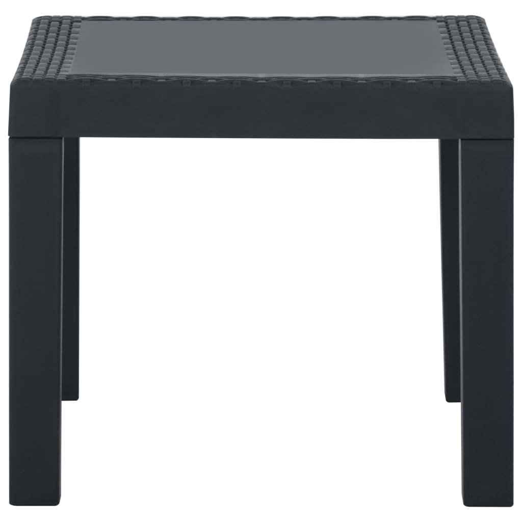 Loungegrupp för trädgården 3 delar med dynor plast grå